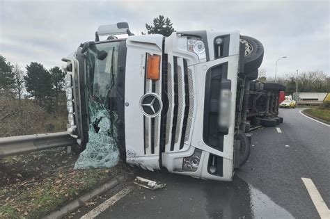 Busy Staffordshire Slip Road Closed After Lorry Overturns Smashing Into