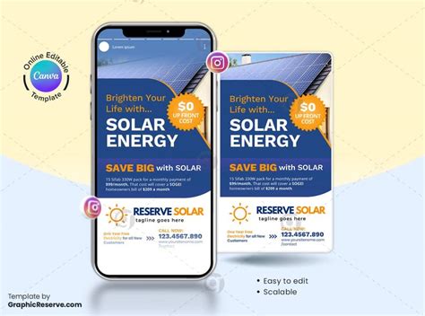 Solar Energy Instagram Story Canva Banner Graphic Reserve