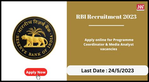 Rbi Recruitment 2023 Apply Online For Programme Coordinator And Media