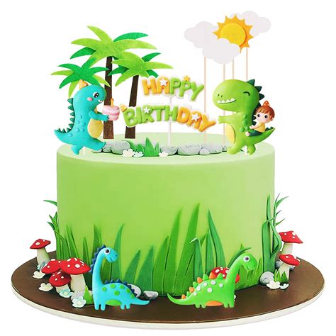 Amazon Dinosaur Cake Toppers Cute Dinosaur Happy Birthday Cake