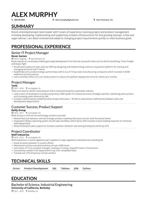 Project Manager Resume Examples Guide Expert Tips For 2021