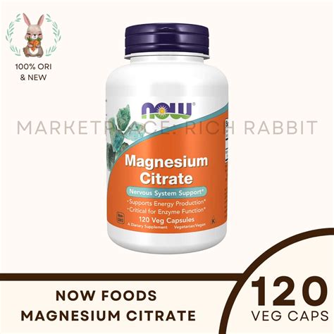 Jual Now Foods Magnesium Citrate Nervous System Sistem Saraf 120 Veg