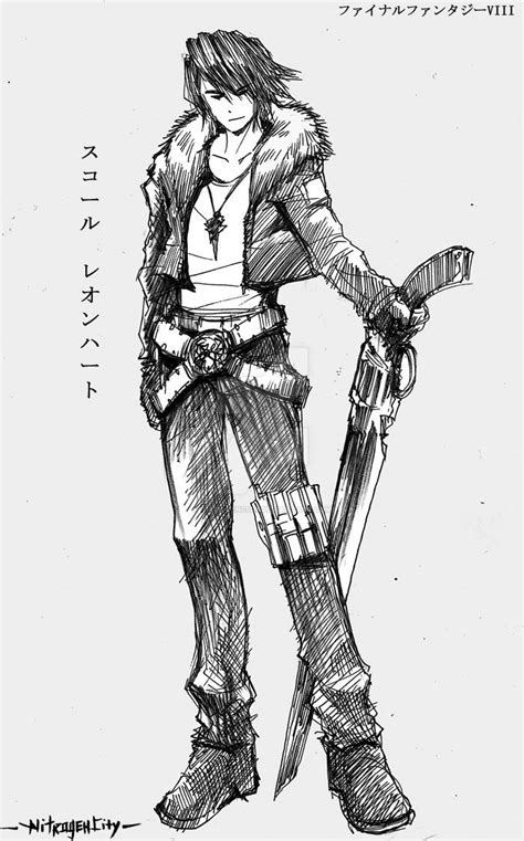 Squall Leonhart sketch by NitrogenCity on DeviantArt