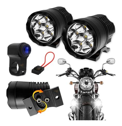 Farol De Milha Led W Aux Moto Harley Honda Yamaha Lm R