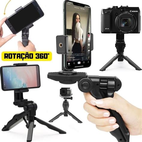 Tripé 2 em 1 Suporte Estabilizador Steadicam Gravação Vídeos no Celular