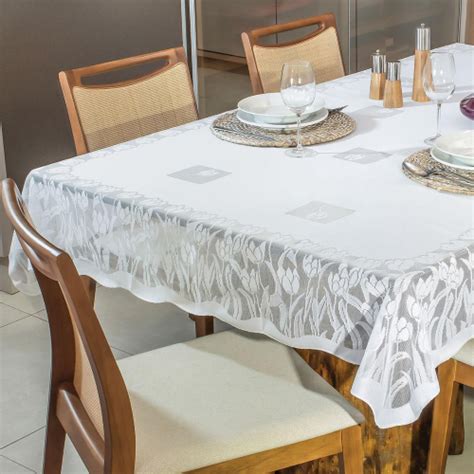 Toalha De Mesa Quadrada 220X220 Renda Tulipa No Shoptime