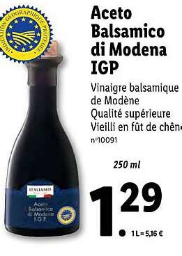 Promo Aceto Balsamico Di Modena Igp Italiamo Chez Lidl Icatalogue Fr