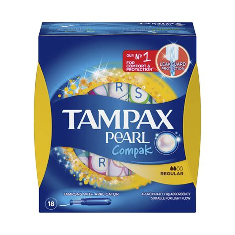 Buy Tampax Pearl Compak Regular Tampon With Applicator 18 Pack Coles