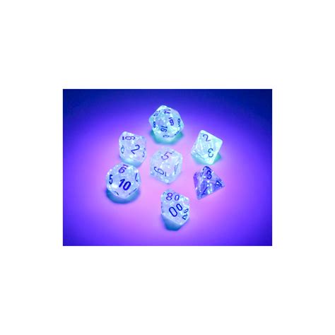 Acheter Set De 7 Mini Dés Jdr Chessex Borealis Icicle Light Blue Luminary Chessex Accessoires