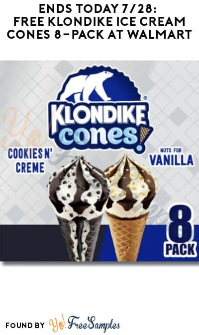 Ends Today 7 28 Free Klondike Ice Cream Cones 8 Pack At Walmart Ibotta And Fetch Rewards Required