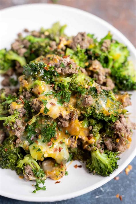 CHEESY GROUND BEEF and BROCCOLI (low carb!) + WonkyWonderful