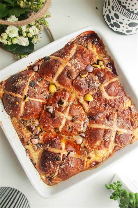 Easy Hot Cross Bun Bread And Butter Pudding Dished By Kate