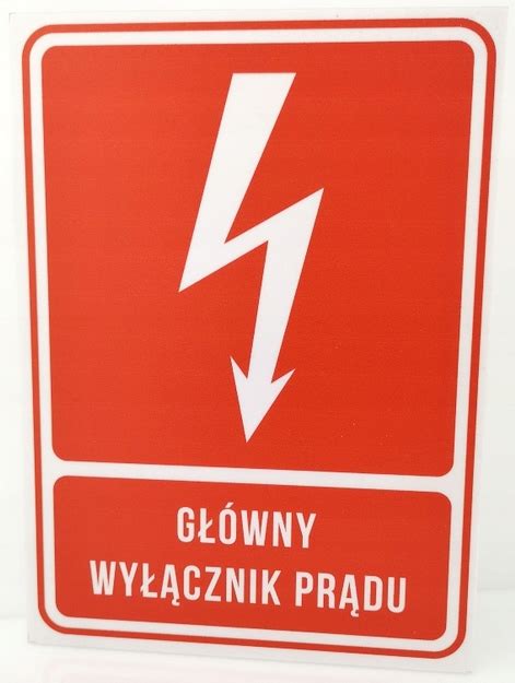 Główny wyłącznik prądu znak 10x14 8 naklejka Cena Opinie Tablice