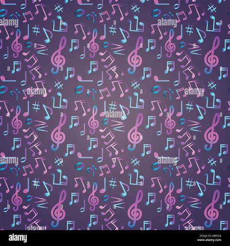 Notes Seamless Pattern Music Banner Colorful Modern Musical Poster ...