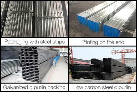 Hot Dipped Galvanized Steel C Purlin Price For Roof Cold Formed Perforated Steel C Purlin