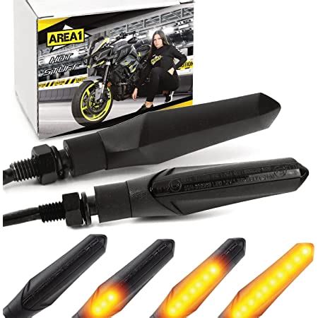 Area1 Motorrad LED Blinker e geprüft schwarz Lauflicht Effekt M8 Set