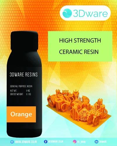 3dware Hard Uv Resin High Strength Ceramic Resin राल Am Prototyping