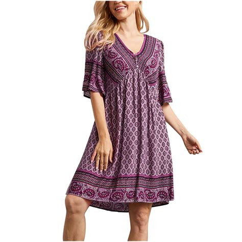 Summer Savings Clearance Pstuiky Summer Dresses Women V Neck