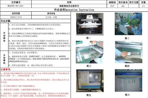 Smt钢板清洗作业指导书word文档在线阅读与下载文档网