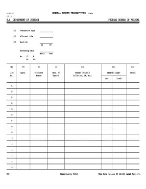 Fillable Online Bop Form Bp S General Ledger Transactions Bop