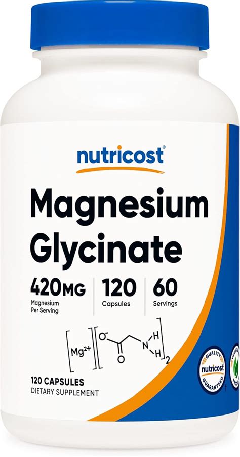 Amazon Nutricost Magnesium Glycinate 420mg 120 Capsules 60