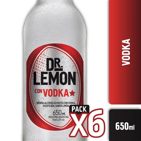 Dr Lemon Con Vodka 650 Ml Pack X 6