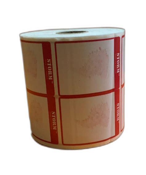 Paper Pre Printed Barcode Label Roll White Base And Red At Rs 350