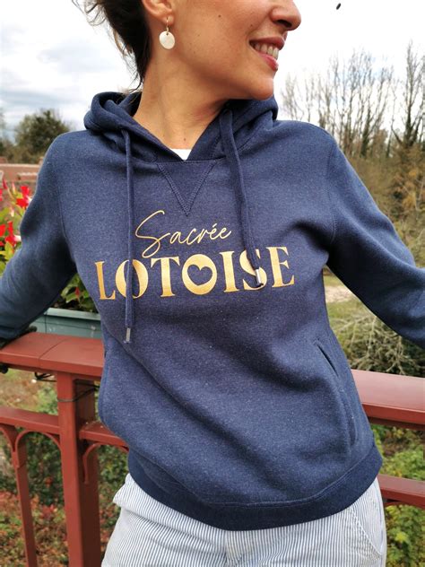 Sweat Shirt Sacr E Lotois Capuche En Coton Bio