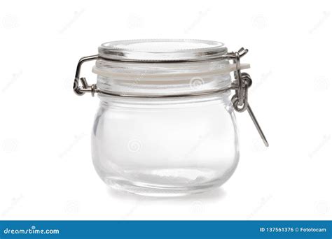 Empty Glass Jar Isolated On White Image Stock Photo Image Of Foods