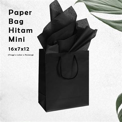 Jual Paper Bag Polos Warna Hitam 16x7x12cm Paper Bag Kado Souvenir