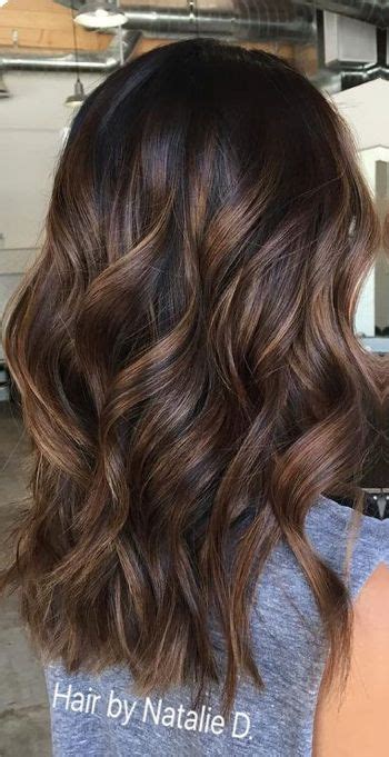 Subtle Highlight Bayalage On Dark Brunette Base Brunette Hair Color