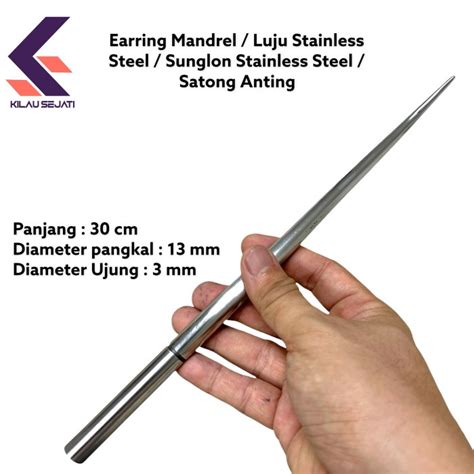 Jual Earring Mandrel Luju Sunglon Satong Stainless Steel Ukuran