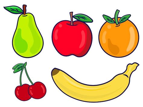 Premium Vector | Colorful Fruits Vector Editable Colorful Drawing ...