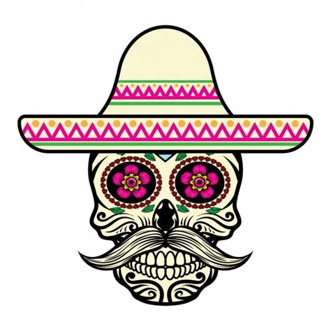 Diseño de calavera mexicana Vector Gratis