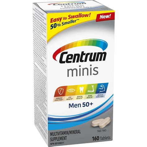 Centrum Men 50 Multivitamin And Multimineral Supplement Mini Tablets 160 Count Niagara Pen