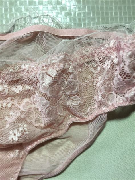 L Vintage Victoria S Secret Solid Lace Cheeky Pink Bikini CD Panties 34 36 EBay