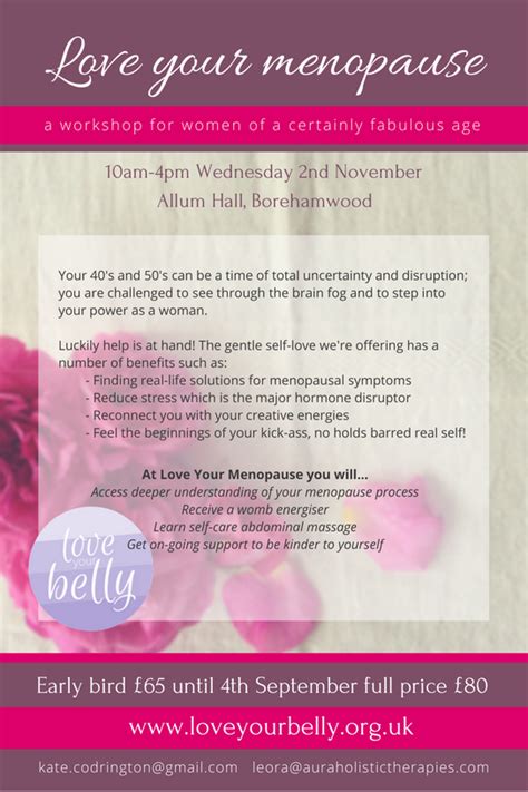 Love Your Menopause Flyer Kate Codrington