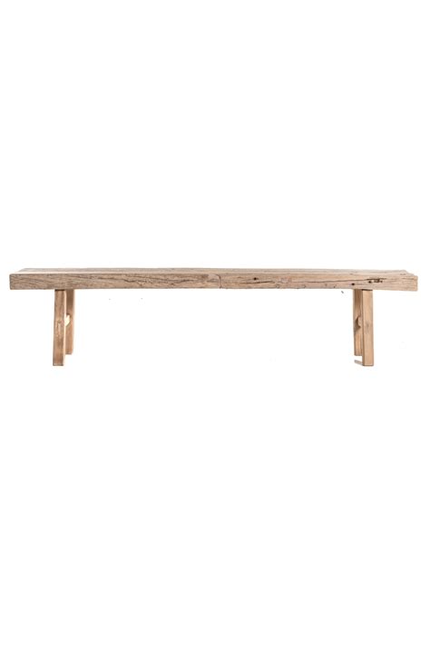 Bench Weathered Elm Wood Cm Couleur Locale