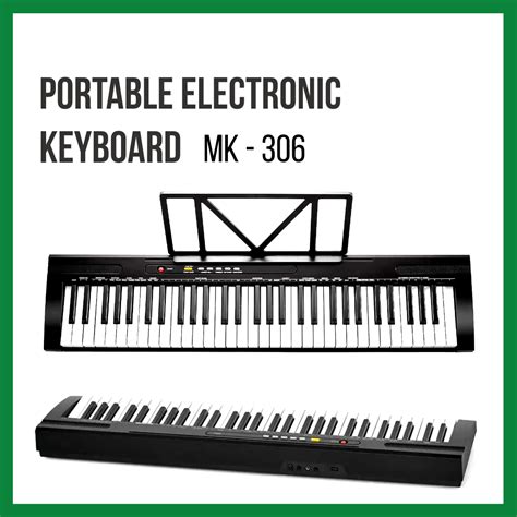 MK-306 Multifunction 61 Key Lighting Portable Electronic Organ / Piano ...