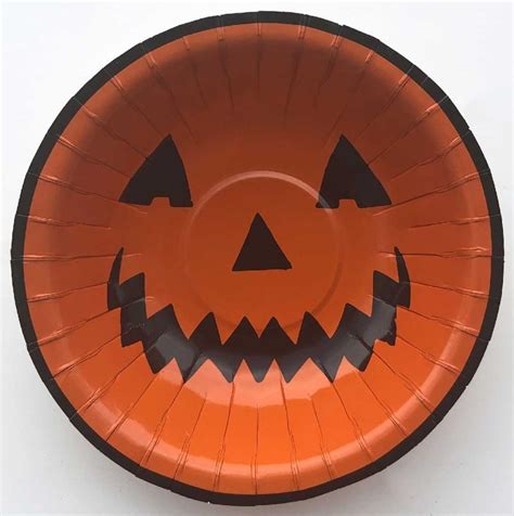 8 Halloween Kürbis Pappteller 16cm Party Versand at