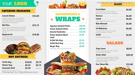 Digital menu board for restaurant menu board ideas
