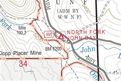 Umatilla National Forest North Fork John Day Trailhead Location Map