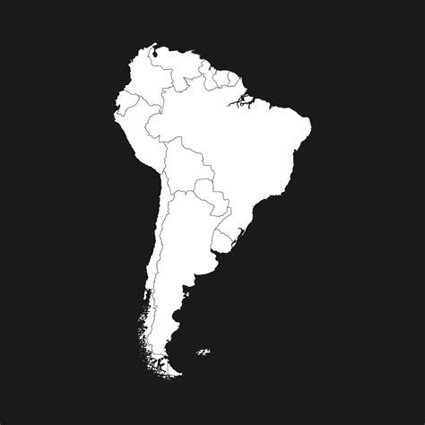 Map of South America with borders 4854098 Vector Art at Vecteezy
