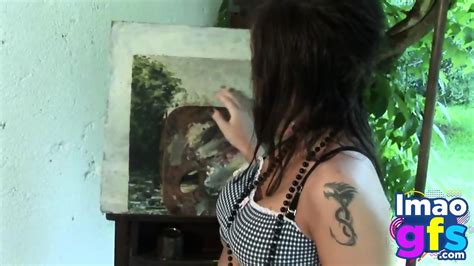 Cute Brunette Showing Her Rounded Tits And Perfect Ass Outdoor