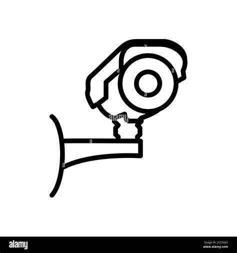 Cctv Camera Security Symbol Line Icon Vector Illustration Stock Vector