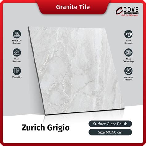 Jual Cove Granite Tile Zurich Grigio 60x60 Granit Keramik Lantai