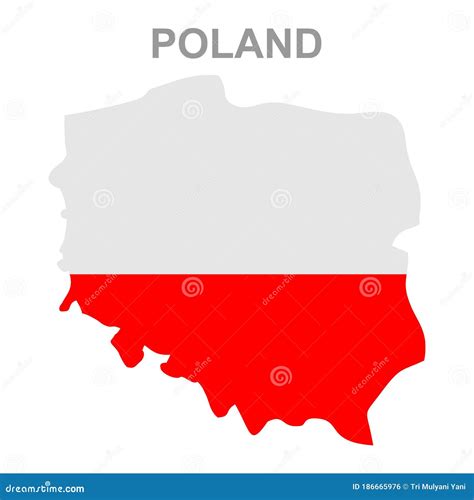 Maps Of Poland With National Flags Icon Vector Design Symbol Stock