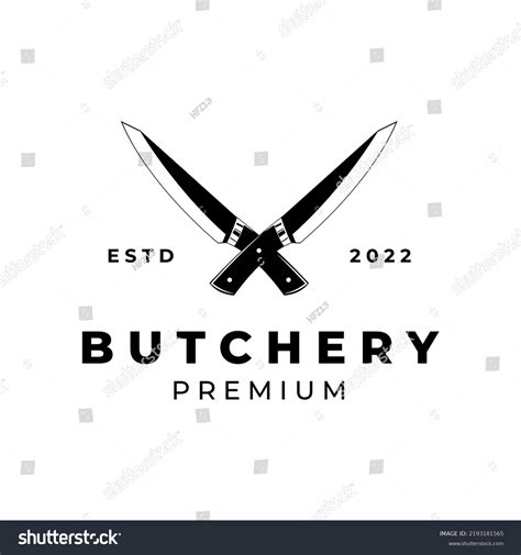 Butcher Logo Template Vector Butcher Knife Stock Vector Royalty Free