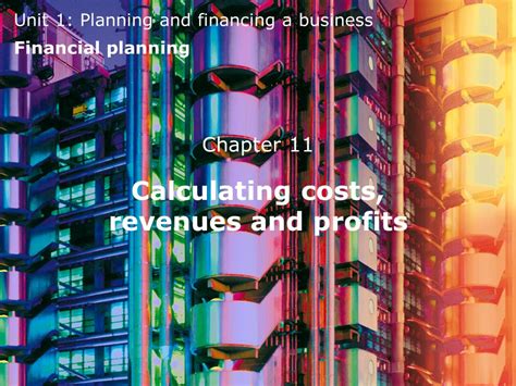 Unit 1 Planning And Financing A Business Financial Planning