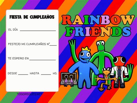 Invitaciones De Cumpleanos Rainbow Friends Todo Peques